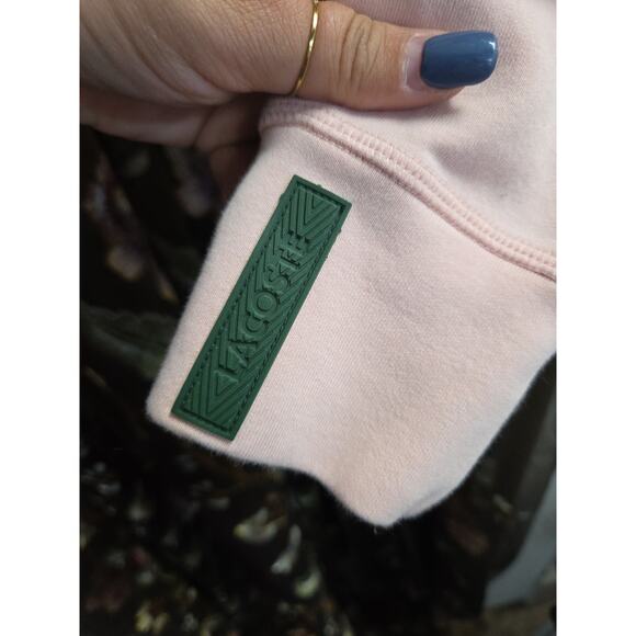 Lacoste Womens Pink Hoodie Cropped Size 42 - Picture 5 of 16